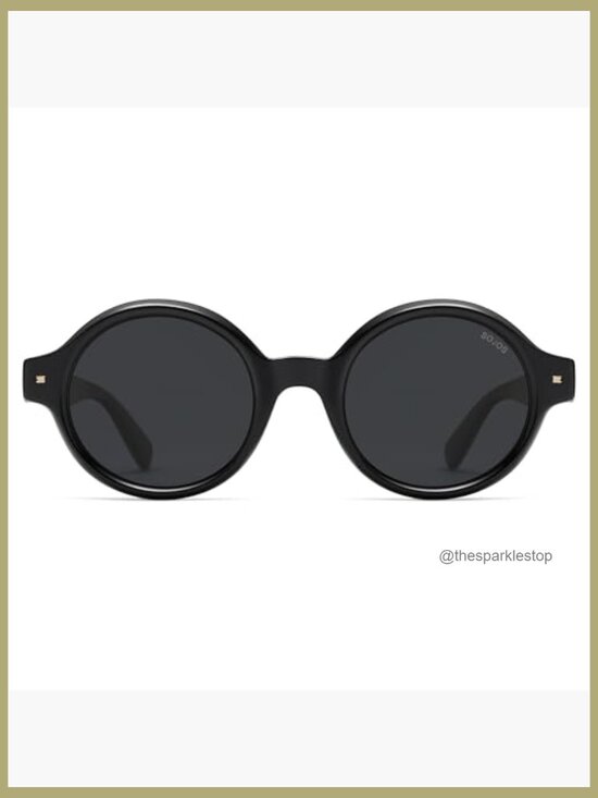 Retro Round Polarized Sunglasses with Solid Polycarbonate Frame main image 6